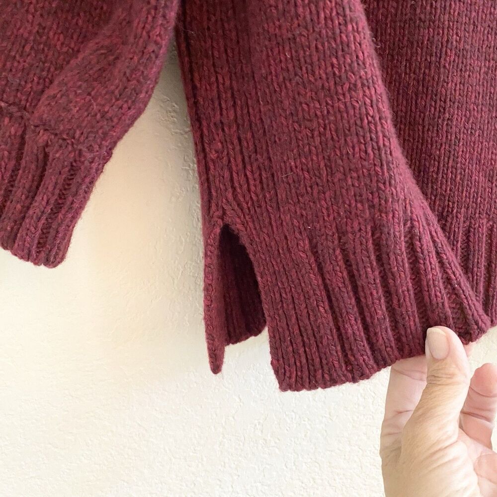 Women's Burgundy Turtleneck Sweater - Picture 8 of 14
